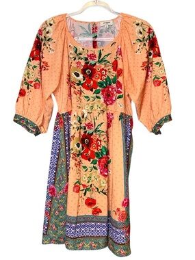 Umgee boho-style floral& mixed print dress style A6466